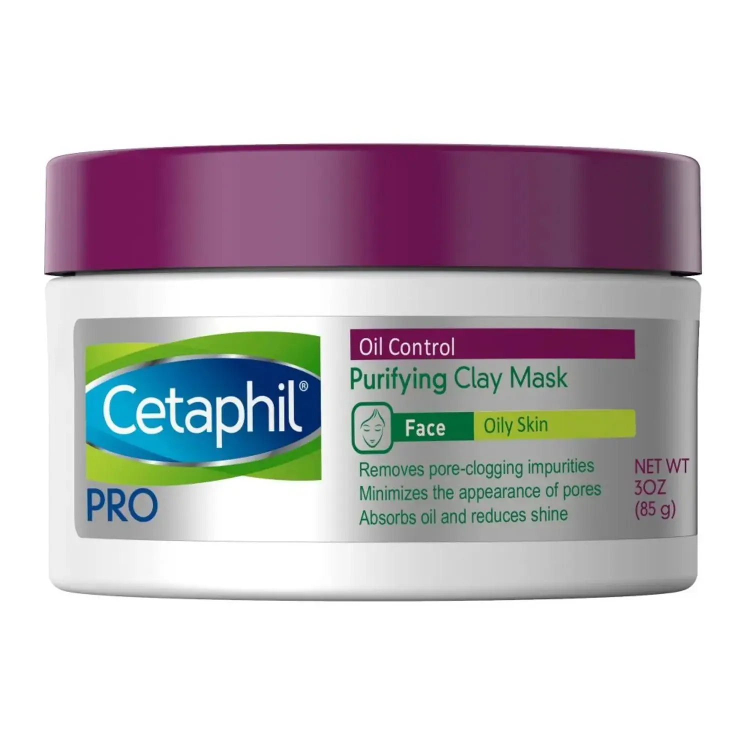 Cetaphil Pro Oil Control Face Purifying Mask, Amazonian White Clay Mask - Reduce Excess Oil and Shine for Matt Skin Finish for Acne Prone Skin - 85g