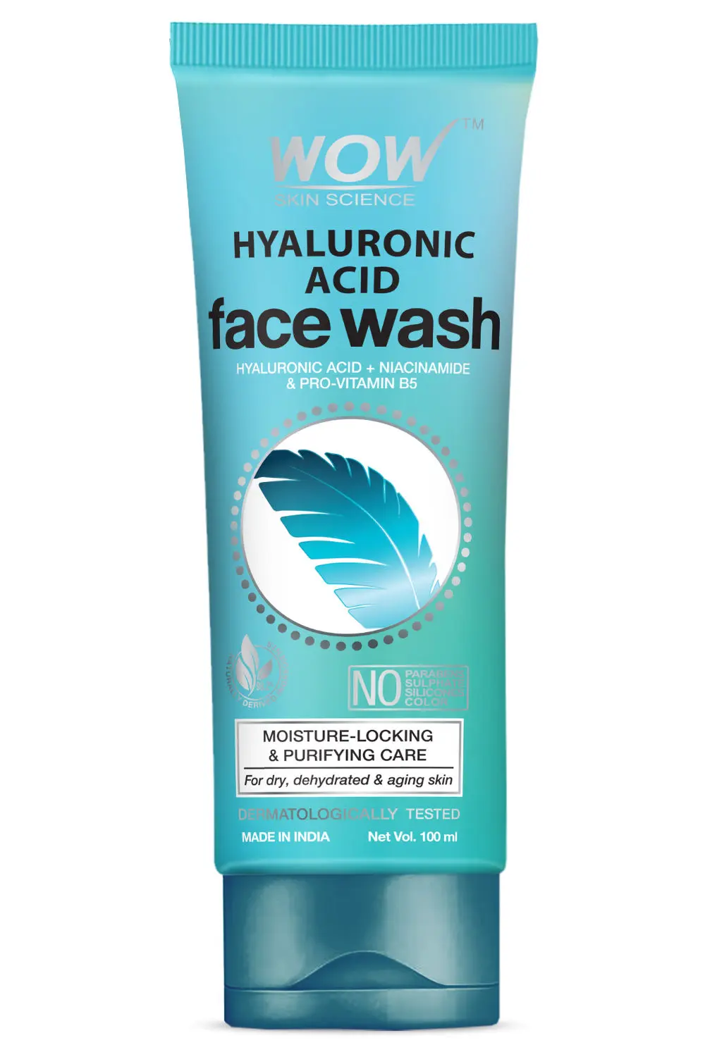 WOW Skin Science Hyaluronic Acid Face Wash Gel - Facial wash for Dry Skin & Intense Face Cleansing - 100ml