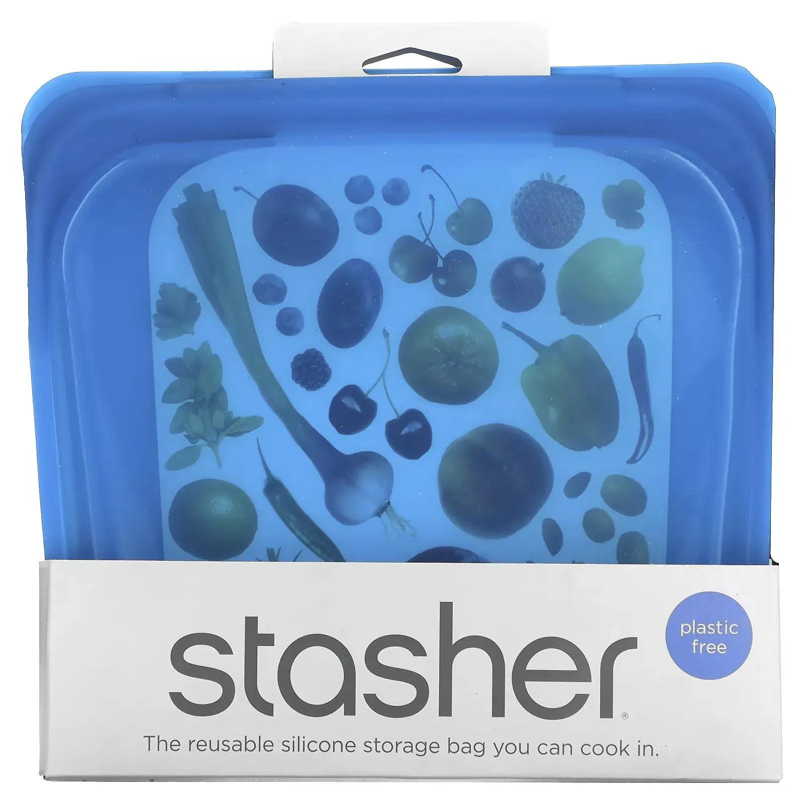 Reusable Silicone Storage Bag, Sandwich Size, Blueberry, 15 fl oz (450 ml)