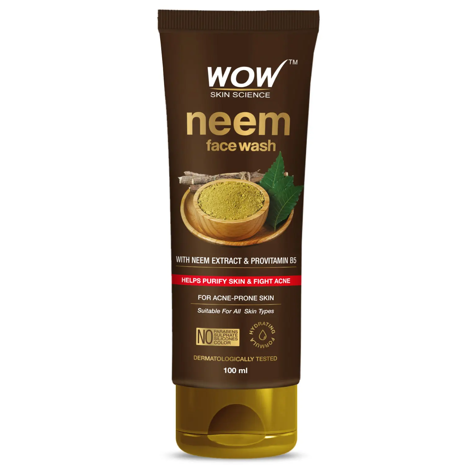 WOW Skin Science Neem Face Wash | Purifies Skin | Unclogs Pores | Fights Acne | Calms Skin 100ML