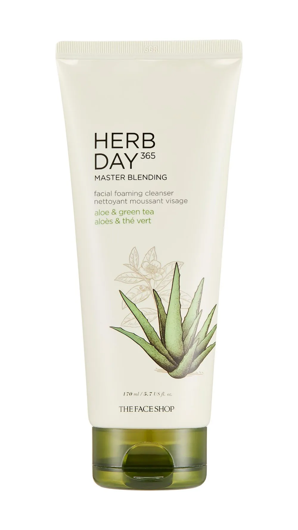 The Face Shop HERB DAY 365 Master Blending Foaming Cleanser - Aloe & Greentea