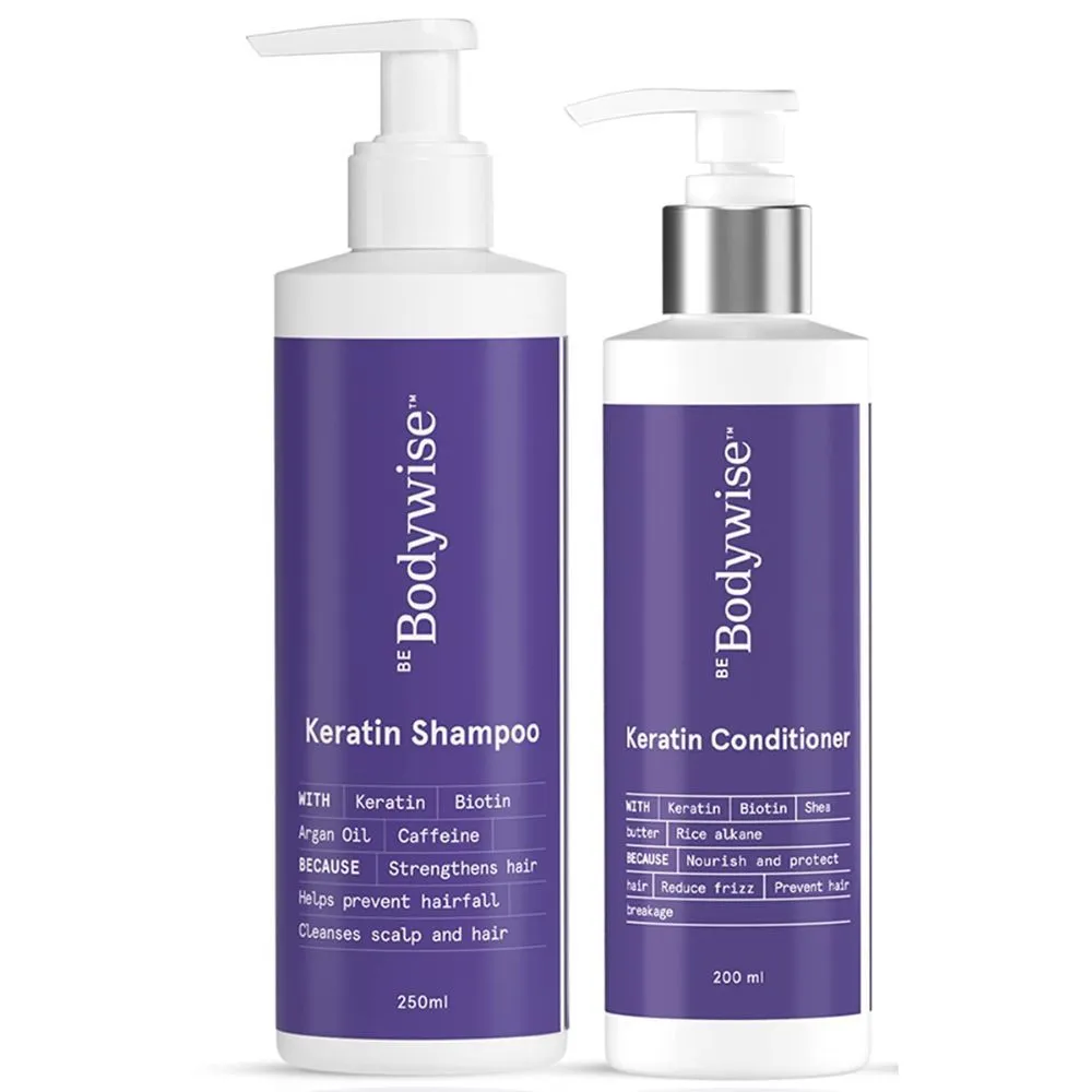 Be Bodywise Hair Nourish Pack (keratin Hair Fall Control Shampoo & Silk Protein Conditioner)