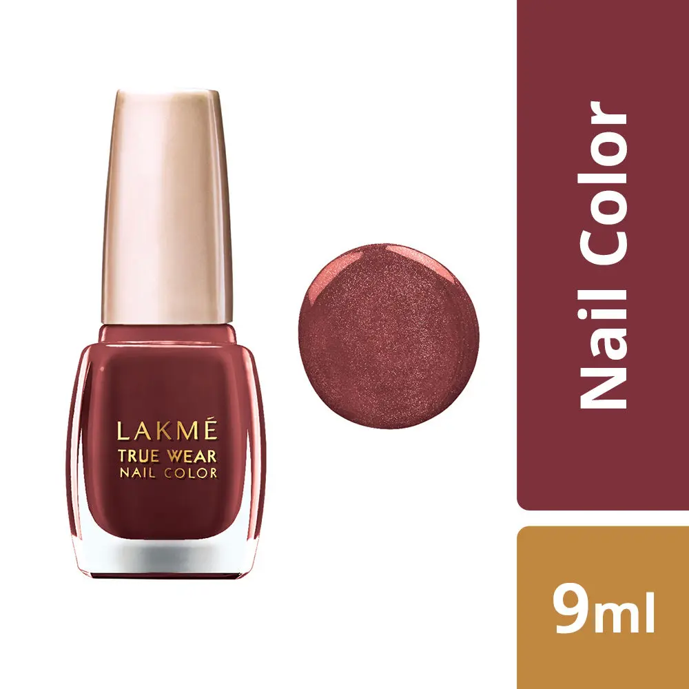 Lakme True Wear Nail Color Rich Crimson Red Shade RC102 (9 ml)