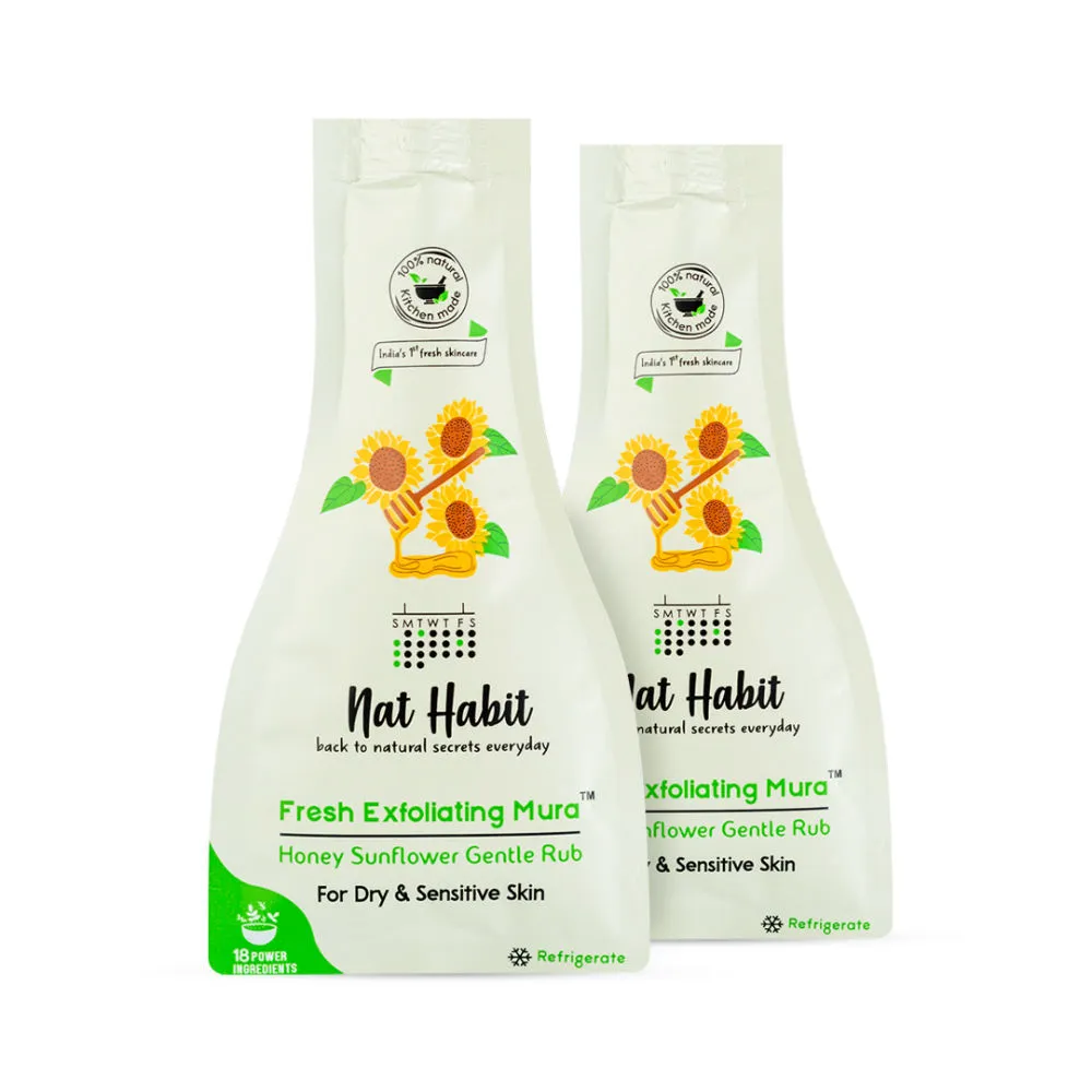 Nat Habit Honey Sunflower Gentle Rub Fresh Exfoliating Mura Face Scrub - Pack of 2