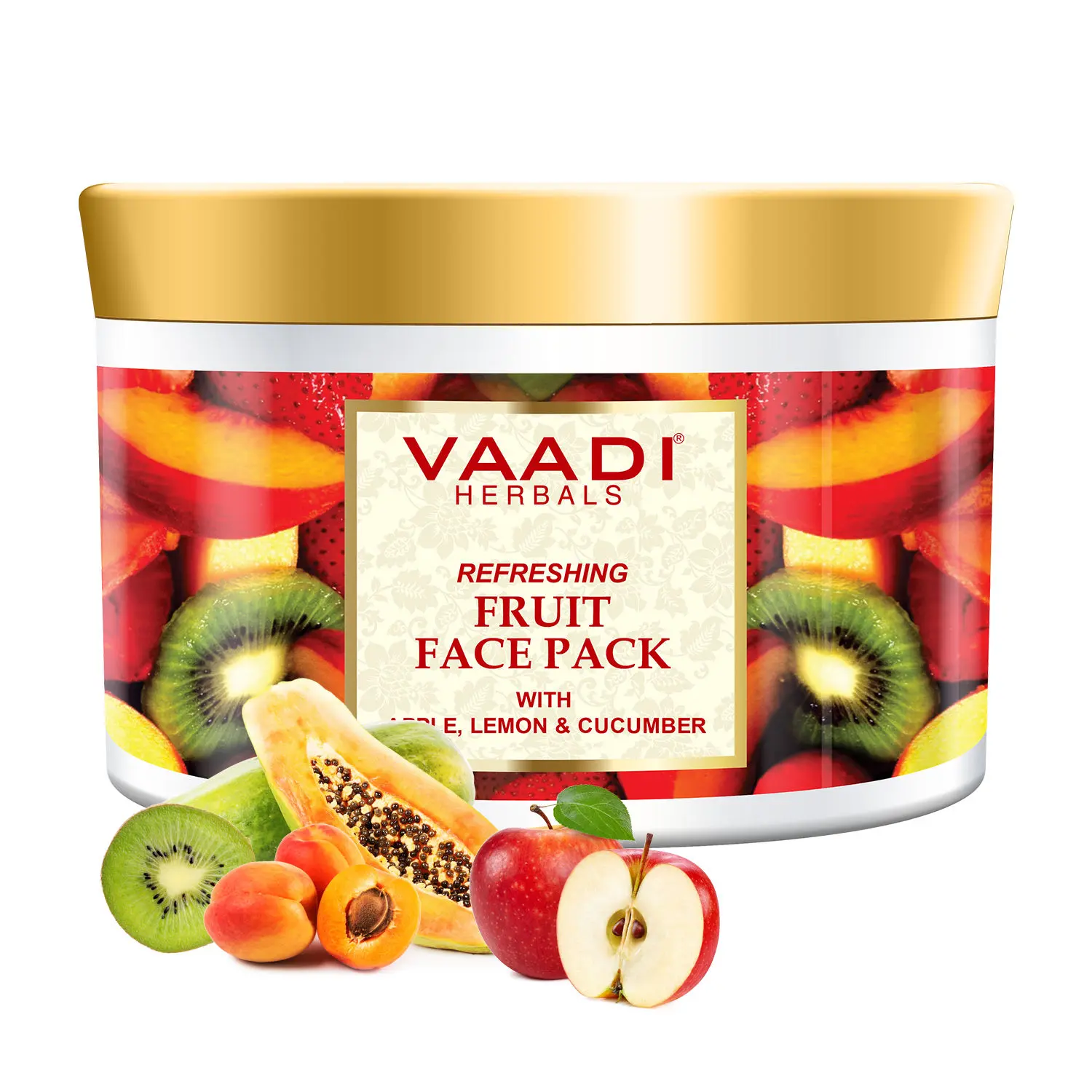 Vaadi Herbals Refreshing Fruit Face Pack With Apple Lemon & Cucumber (600 g)