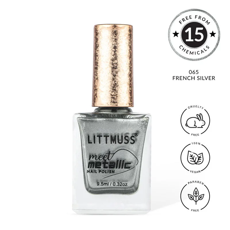 Littmuss Nail Polish Meet Metallic Nail Paint - French Silver - 065