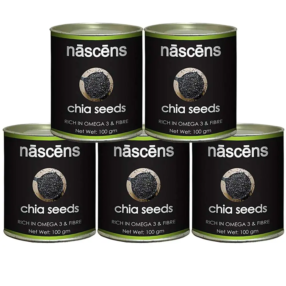 Nascens Chia Seeds (Pack of 5),  0.5 kg  Unflavoured