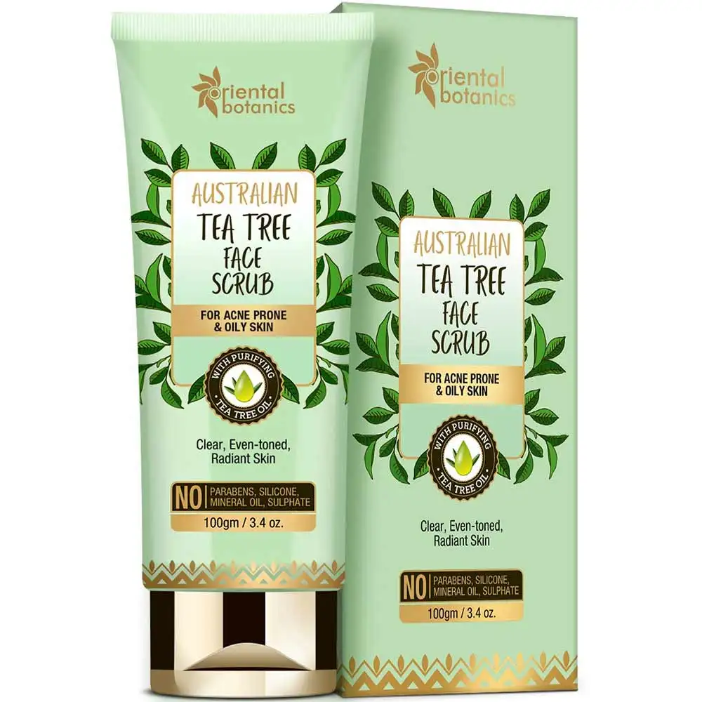 Oriental Botanics Australian Tea Tree Face Scrub,  100 g  for Acne Prone & Oily Skin