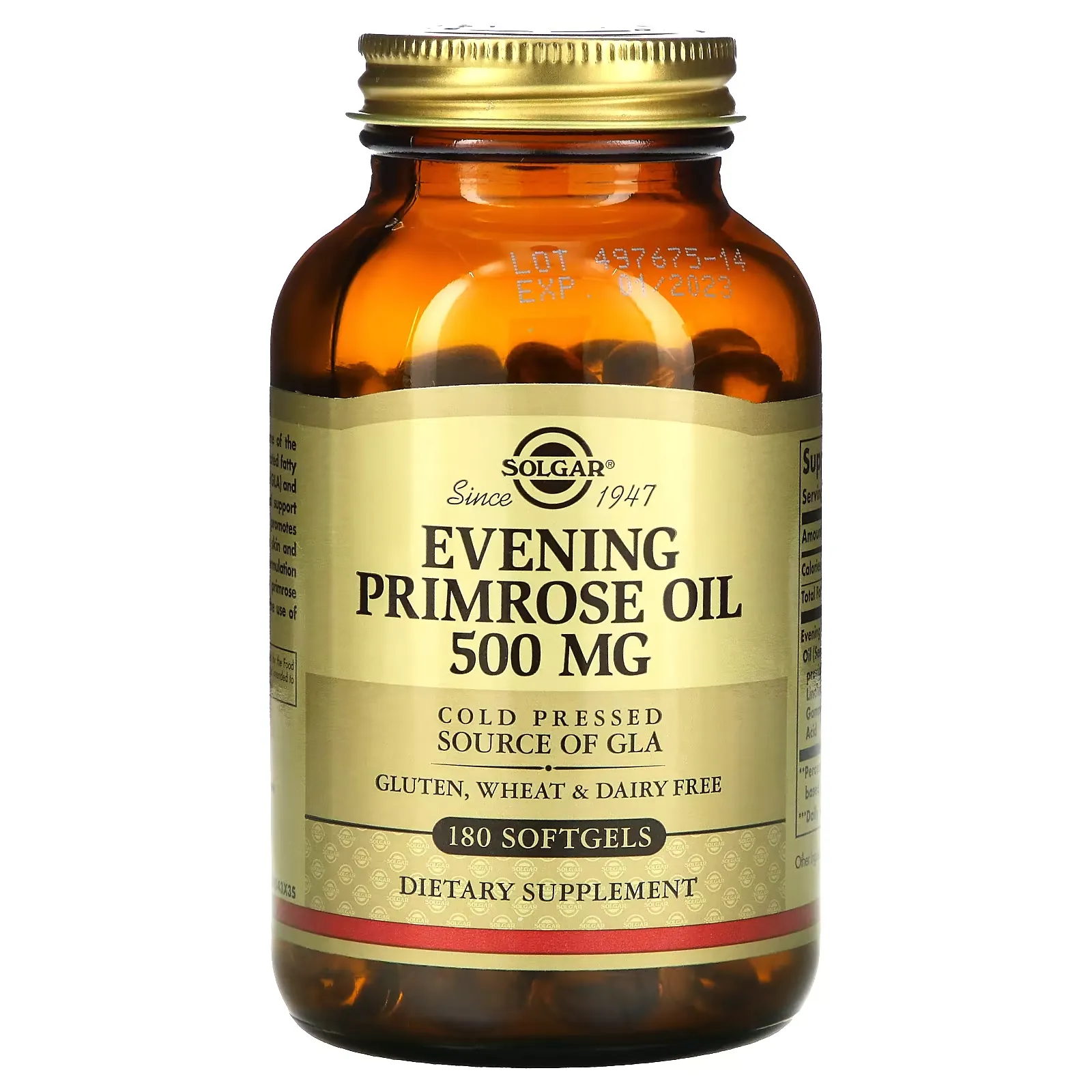 Evening Primrose Oil, 500 mg, 180 Softgels