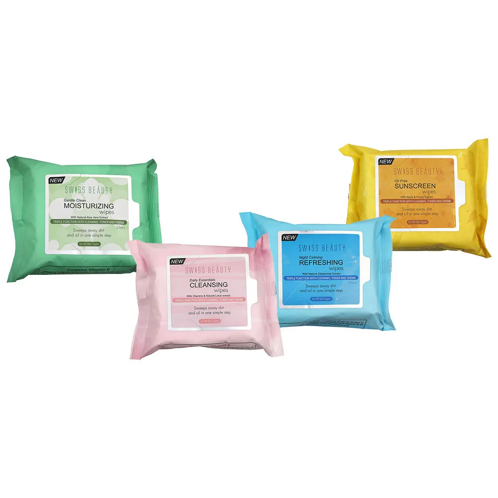 Swiss Beauty Facial Wipes Combo - Pack Of 4