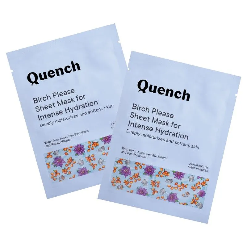 Quench Birch Please Sheet Mask For Intense Hydration, Deep Cleansing, Healthy & Radiant, Pack Of 2