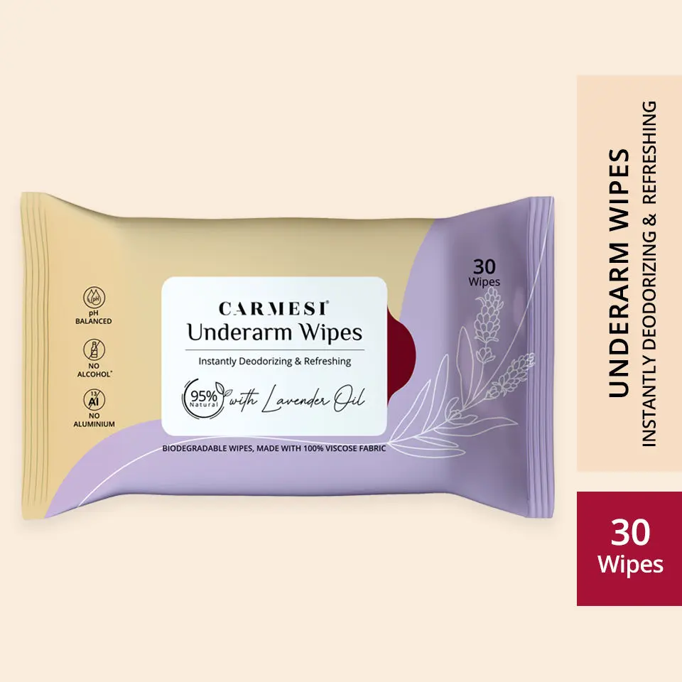 Carmesi Underarm Wipes - Lavender 30 wipes