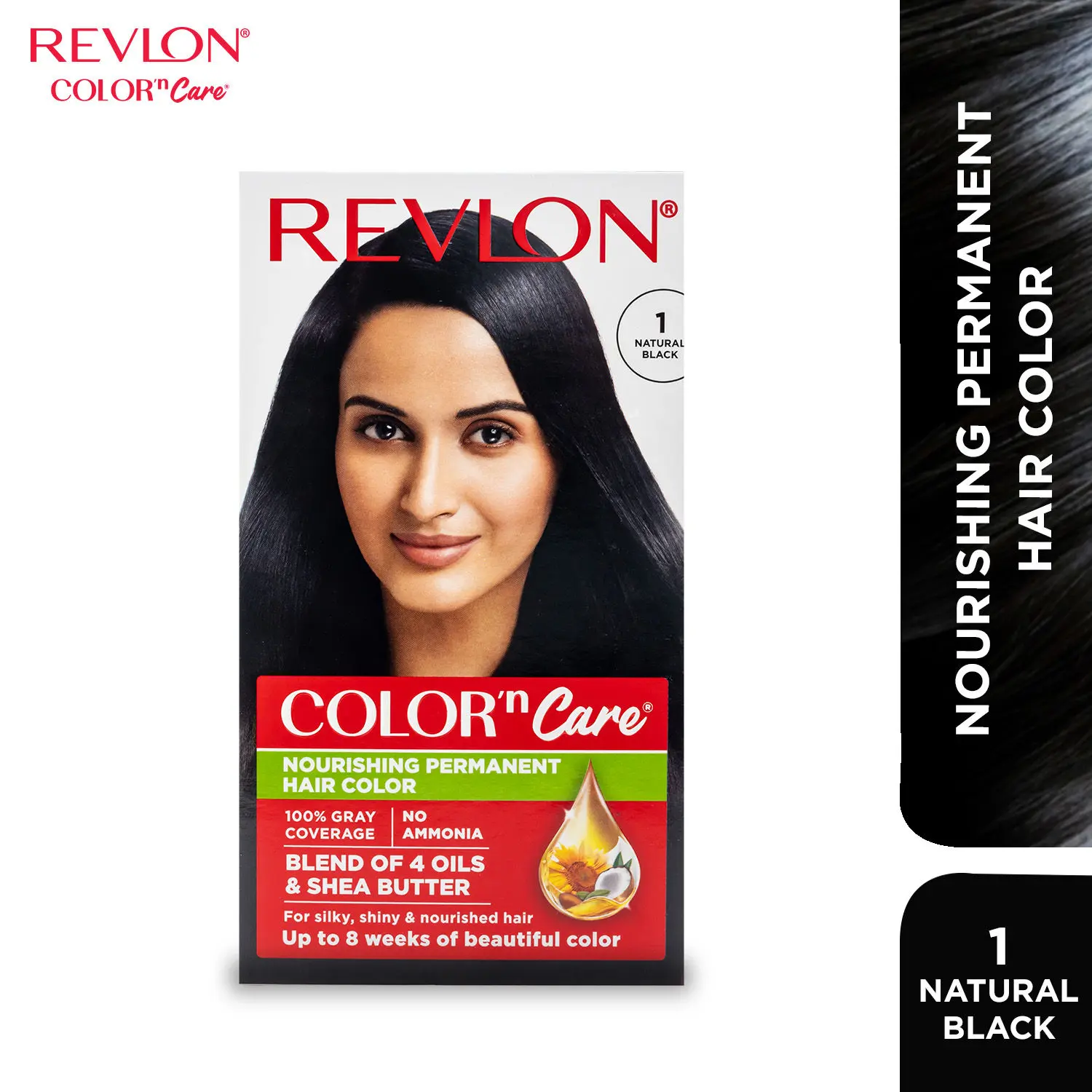 Revlon Color N Care Permanent Hair Color Cream For Men & Women - Natural Black 1N