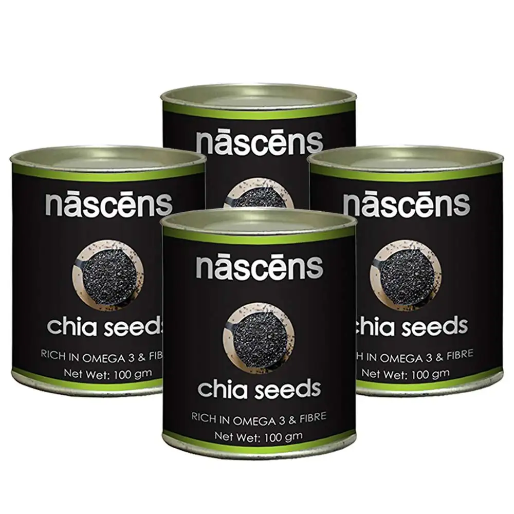 Nascens Chia Seeds (Pack of 4),  0.4 kg  Unflavoured