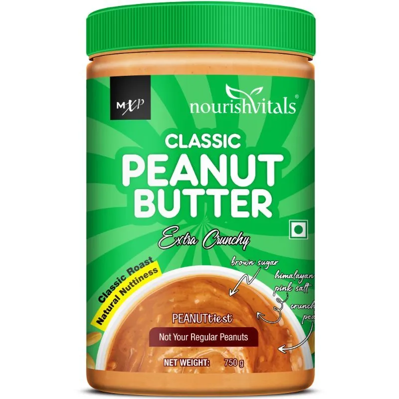 Nourish Vitals Classic Peanut Butter (extra Crunchy) Classic Roast, Roasted Peanuts