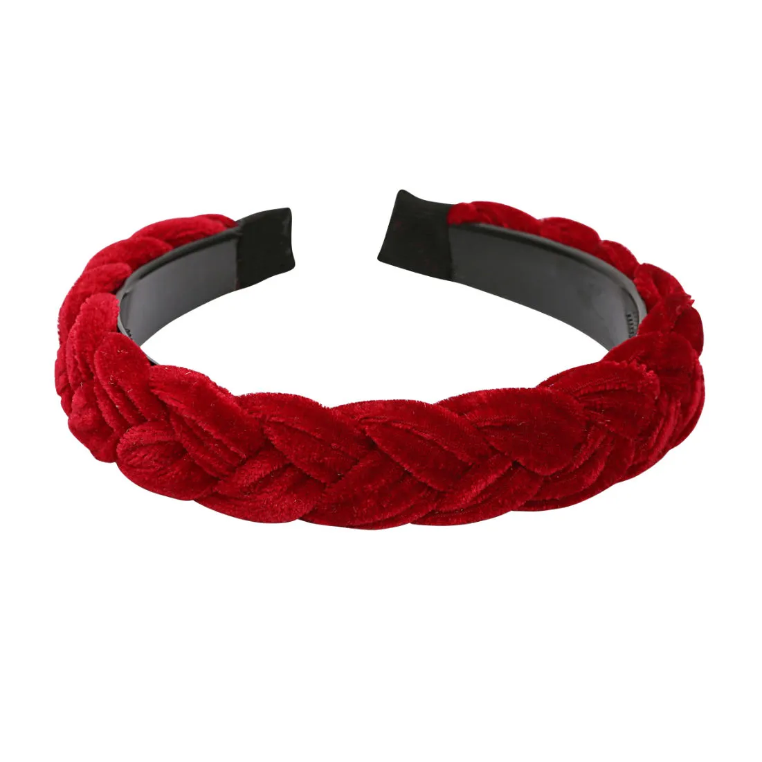 YouBella Hair Jewellery Fabric And Plastic Braid Shape Red Head Band (YBHAIR_41348)