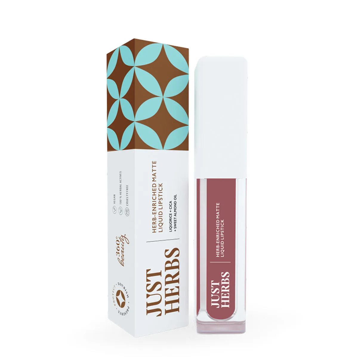 Just Herbs Vegan Matte Liquid Lipstick - Rosewood Pink