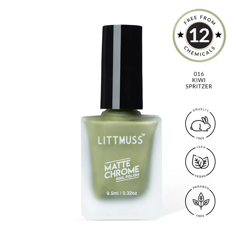 Littmuss Nail Polish Matte Chrome Nail Paint - Kiwi Spritzer - 016