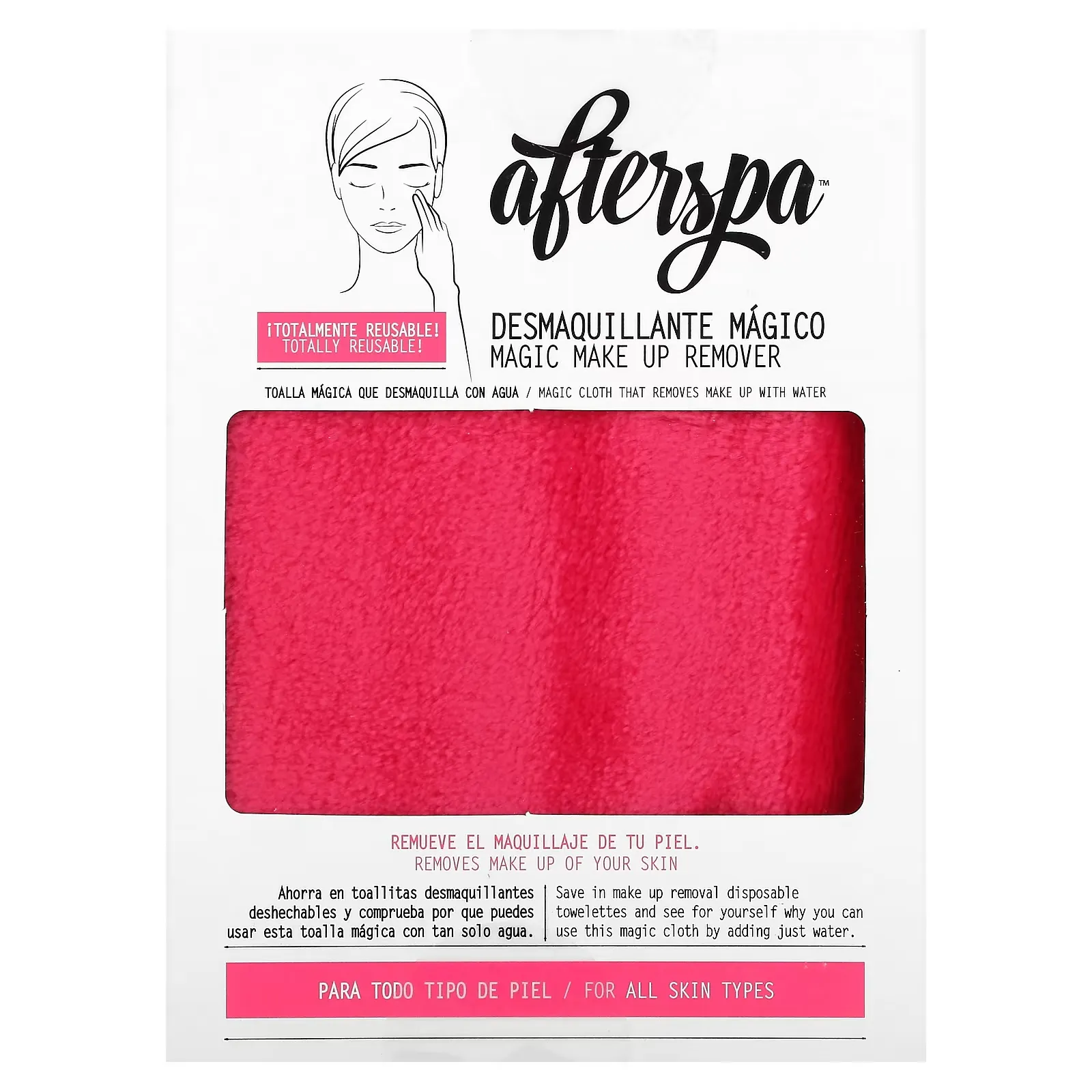 Magic Make Up Remover Reusable Cloth, Pink, 1 Cloth