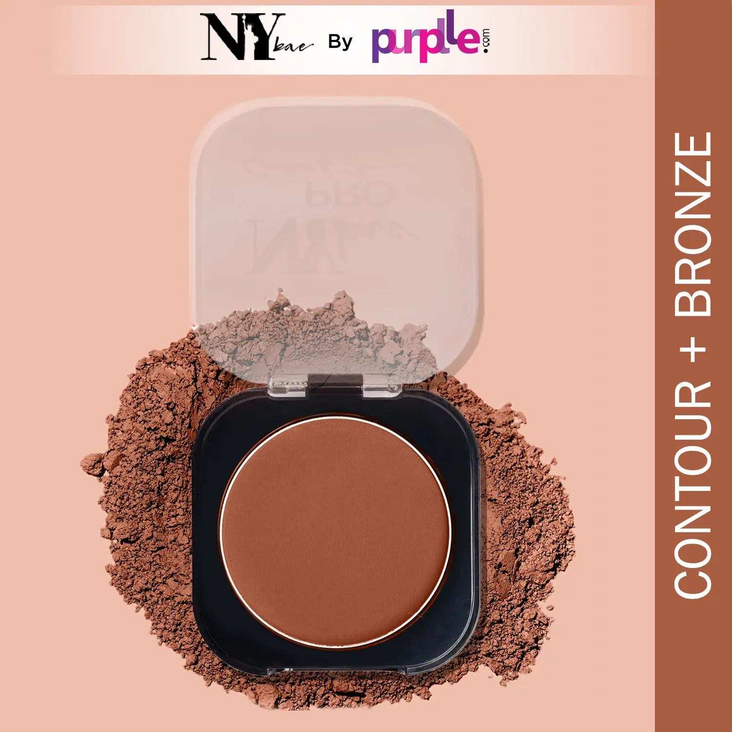 NY Bae Pro Contour & Bronze - Nude Brown 02 (4 g) | 2 In 1 Powder | With Almond Oil & Vitamin E | Rich Colour | Super Blendable | Travel Friendly