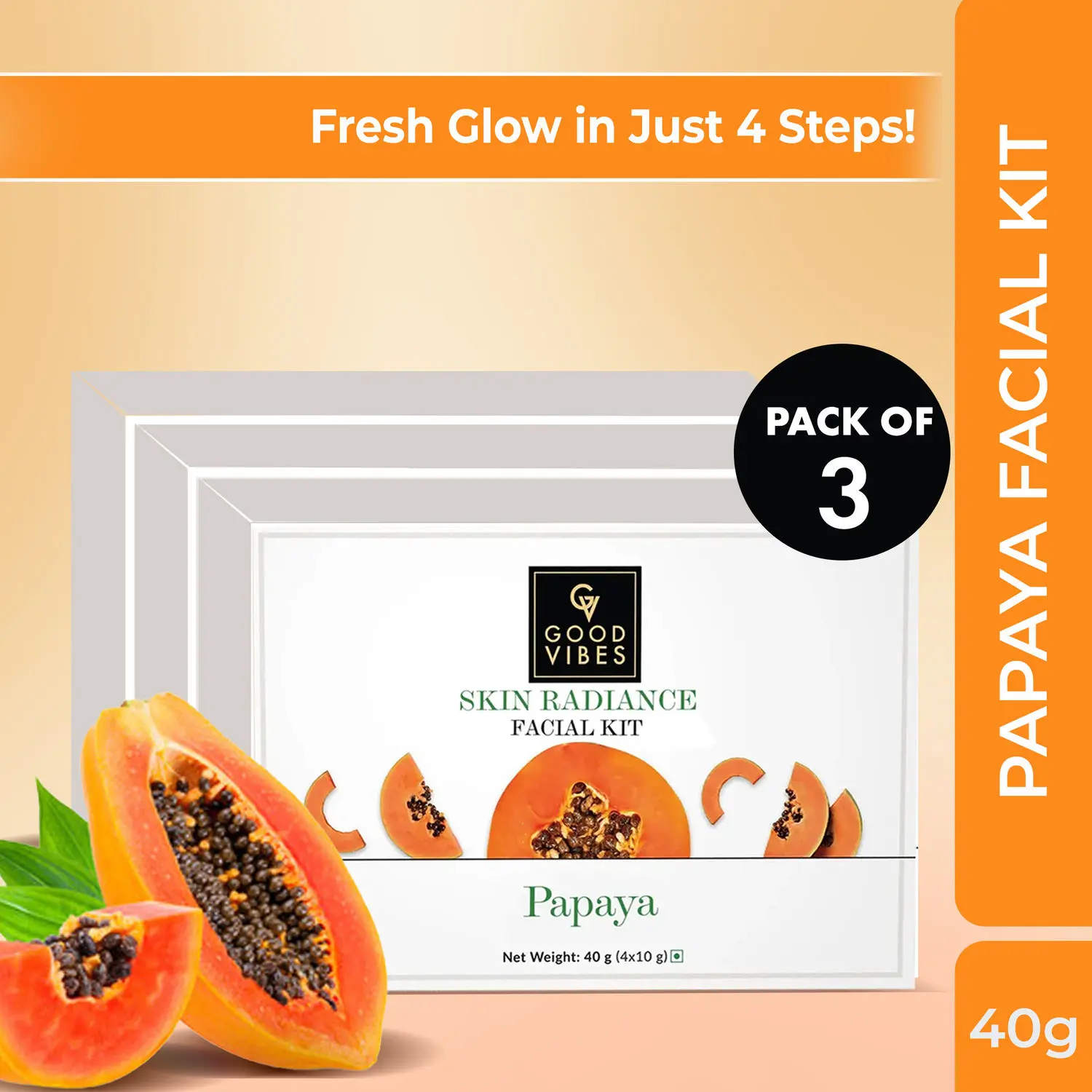 Papaya Radiant Glow Facial Kit (Pack of 3)