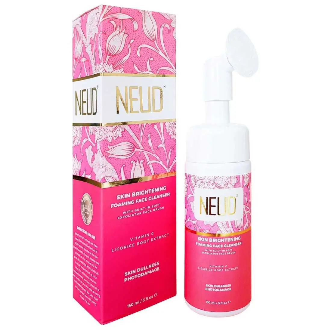 NEUD Skin Brightening Foaming Face Cleanser With Vitamin C and Licorice - 1 Pack (150ml)