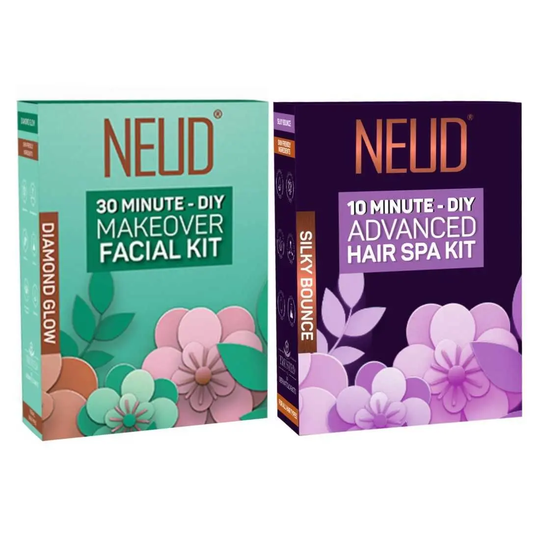 NEUD Combo of Facial Kit (60g) and Hair Spa Kit (40g) - 1 Pack Each