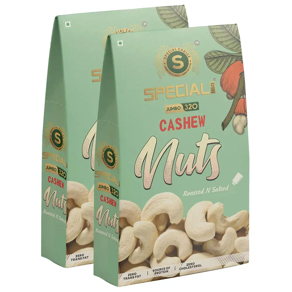 Special Choice Cashew Nuts (Jumbo 320),  Roasted & Salted (Pack of 2)  250 g