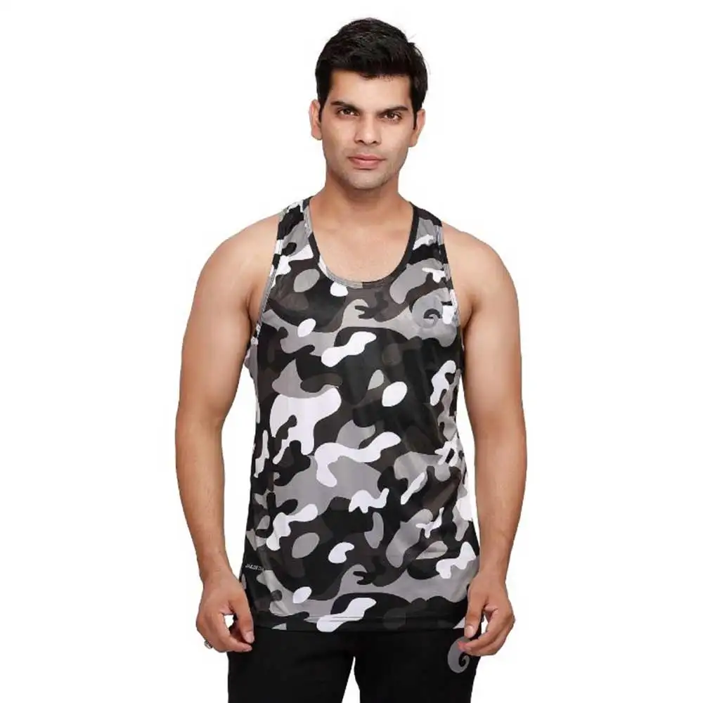 Omtex Sublimated Gym Tank,  Camo Grey  XXL