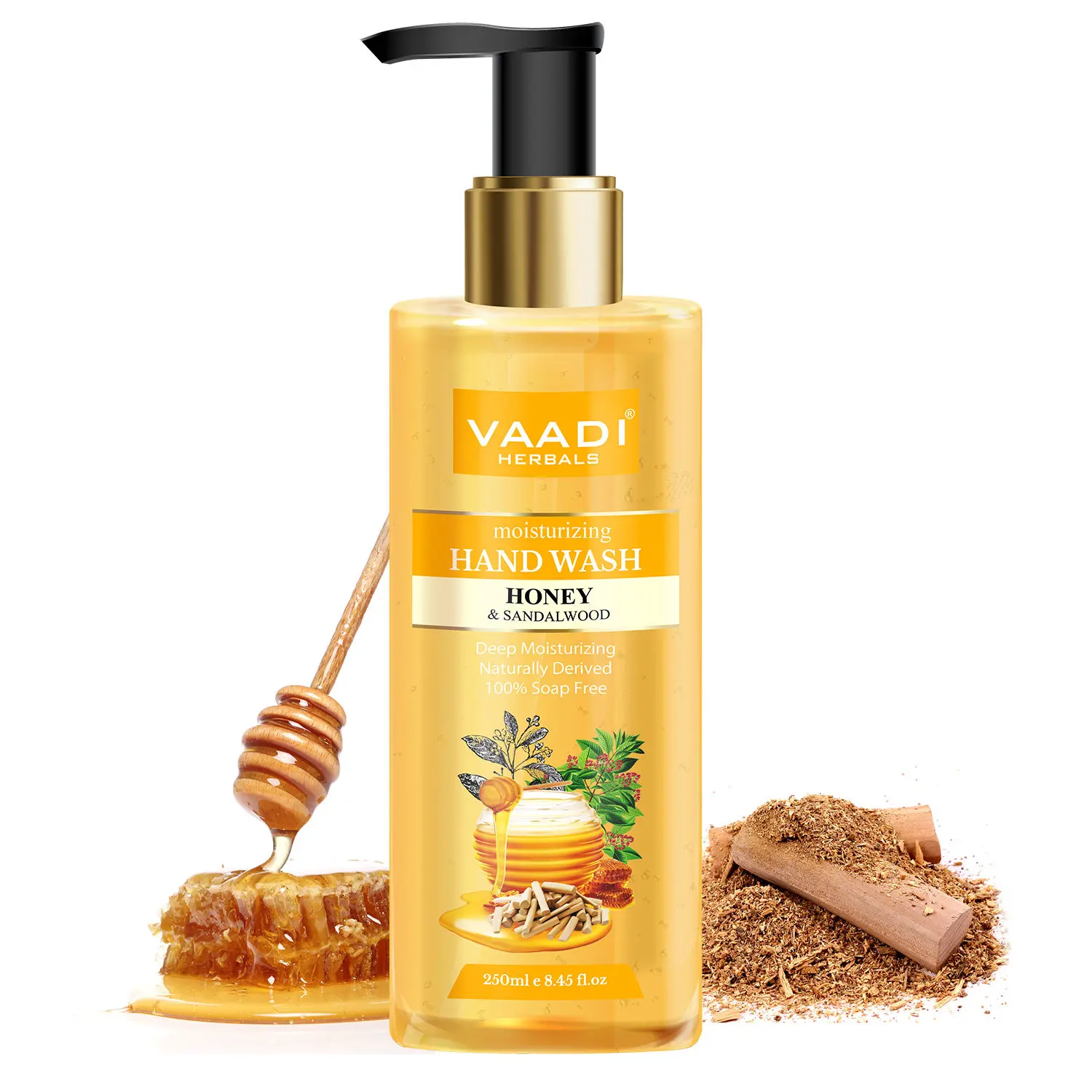 Vaadi Herbals Deep Moisturizing Honey & Sandal Hand Wash (250 ml)