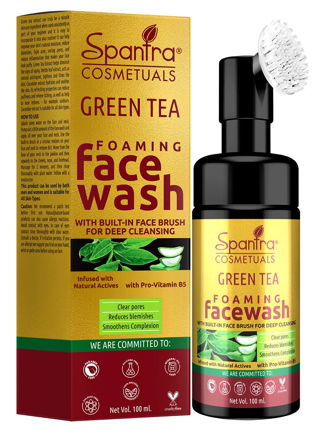 Spantra Green Tea Foaming Face Wash, 100ml