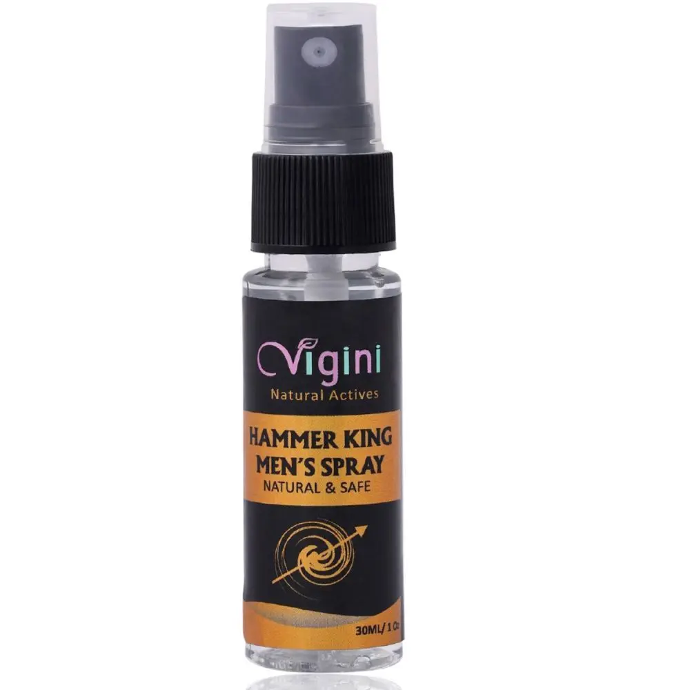 Vigini Natural Hammer King CFC Free Water Based Long Lasting Sexual Wellness Deodorant Delay Spray Increase Time for Men Non Transferable Stimulation Lubricating Lubrication Non Staining Washable (30 ml)