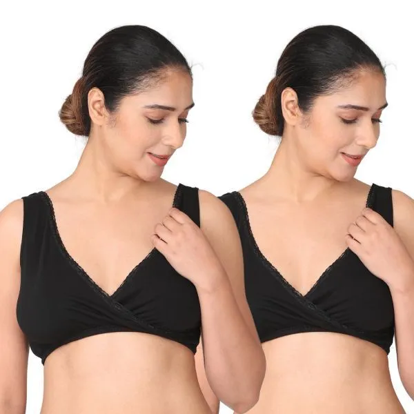 Morph Maternity Pack Of 2 Sleep Nursing Bras - Black (3XL)