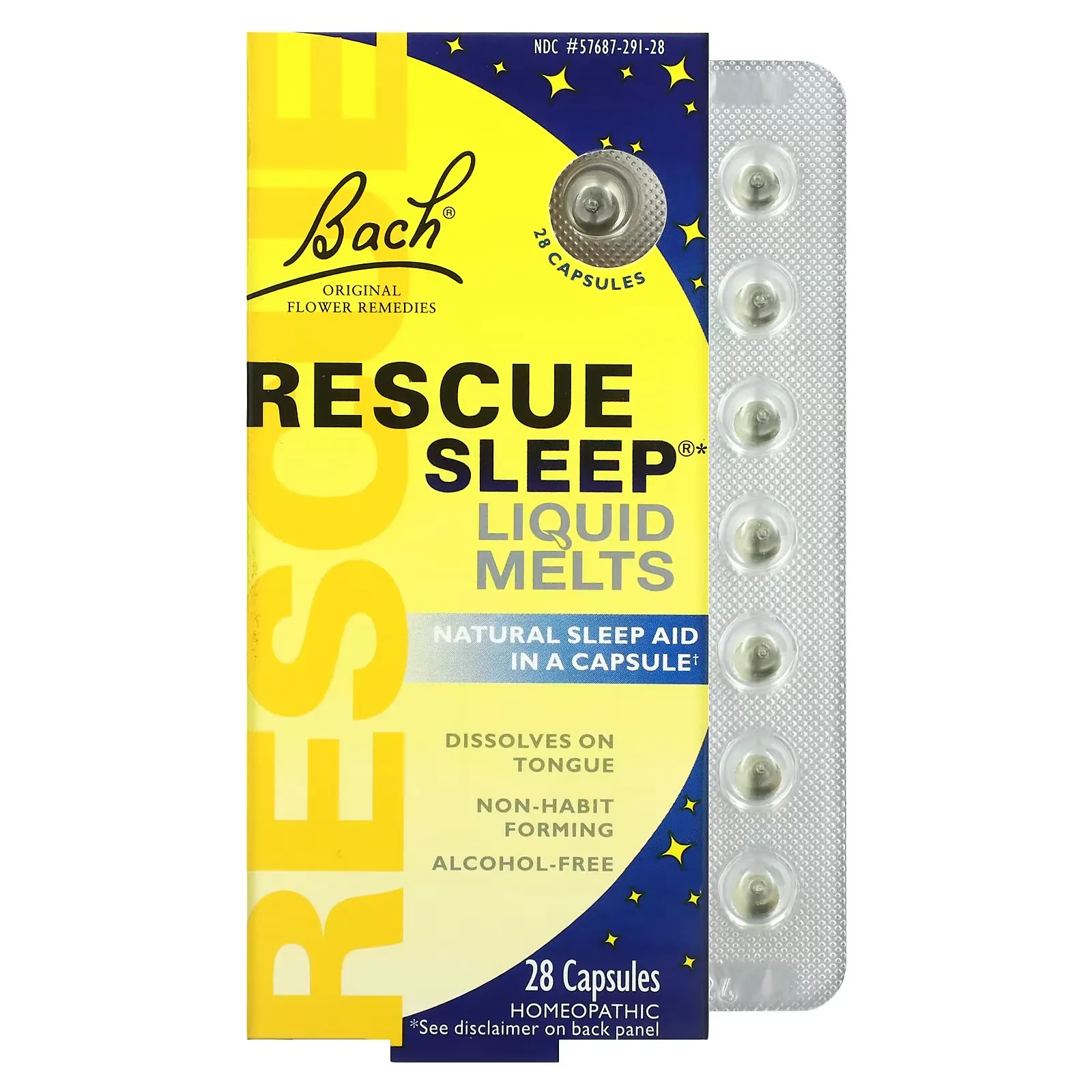 Original Flower Remedies, Rescue Sleep Liquid Melts, 28 Capsules