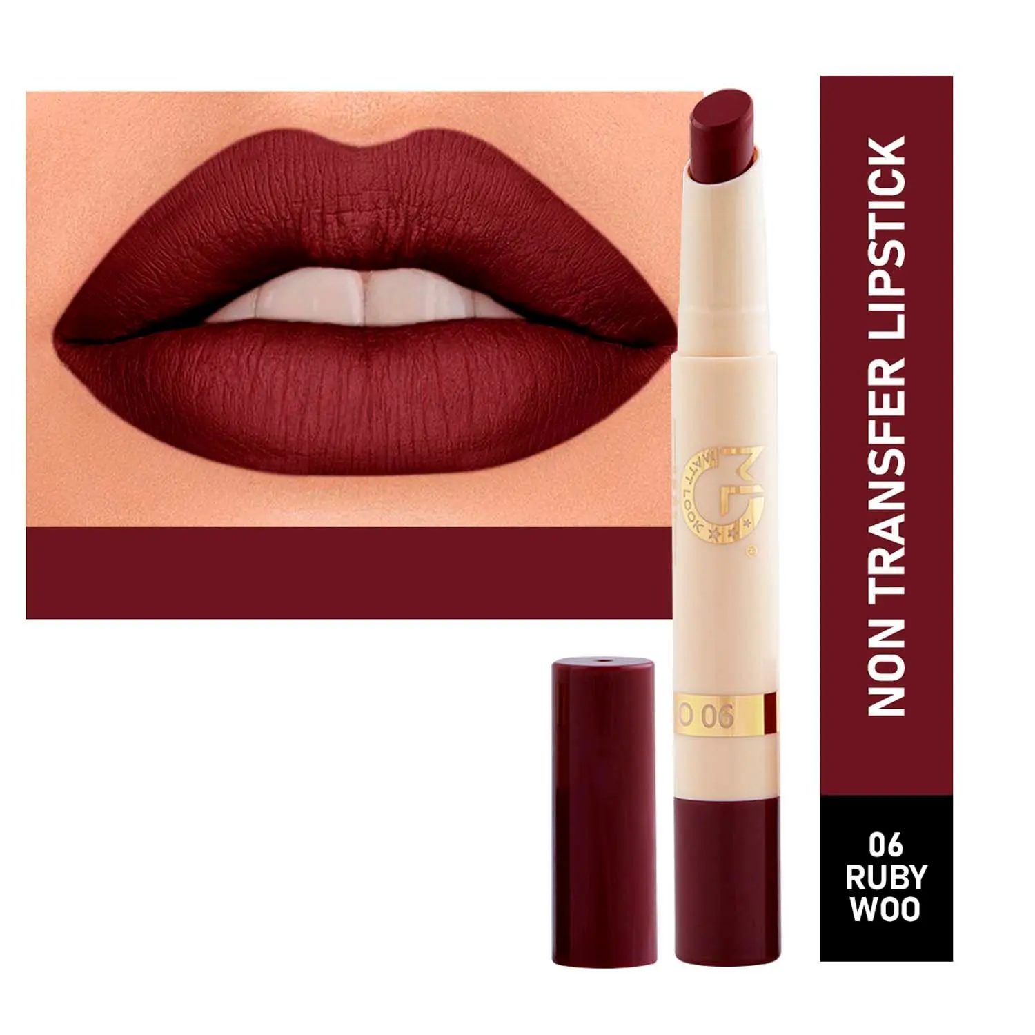 Matt look Velvet Smooth Non-Transfer, Long Lasting & Water Proof Lipstick, Ruby Woo (2gm)