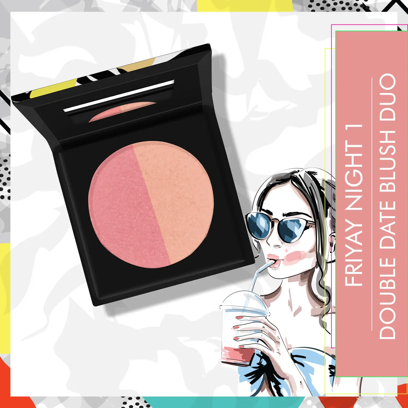 Stay Quirky Double Date Blush Duo| Blendable| Lightweight| SPF protection| FriYAY night -1 (6 g)