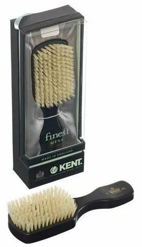 Kent OE1 Rectangular Ebonywood White Pure Bristle Luxury Club Brush