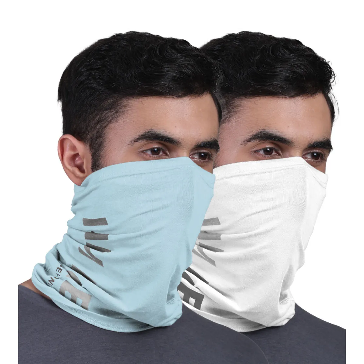 FREECULTR Unisex Printed Bamboo Bandana Anti Microbial Multipurpose Cloth Face Mask (pack Of 2)