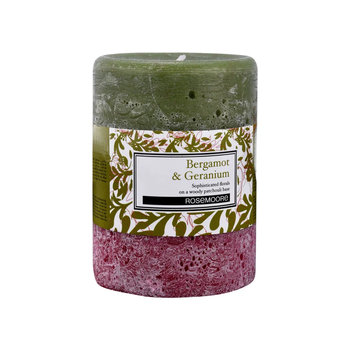 Rosemoore Scented Pillar Candle Bergamot & Geranium