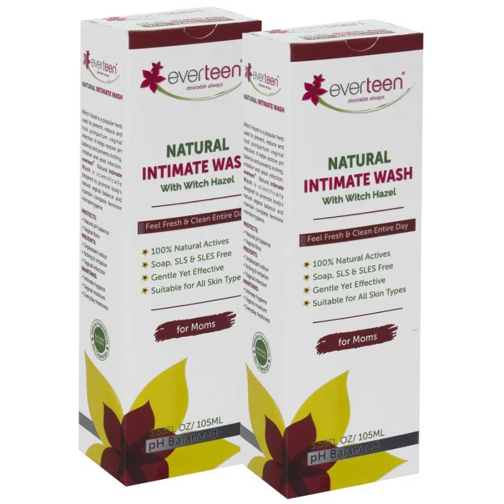 Everteen Natural Intimate Wash with Witch Hazel for Moms - Pack of 2