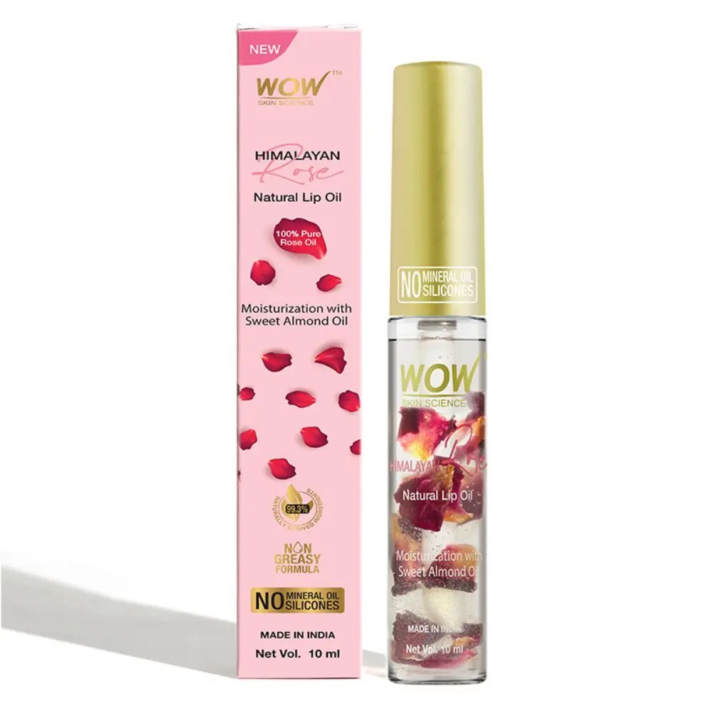 WOW Skin Science Himalayan Rose Lip Oil to Moisturize / Smoothen Cracked & Chapped Lips with 100% Natural Himalayan pure rose oil - For Dry, Undernourished and Pigmented Lips (10 ml)