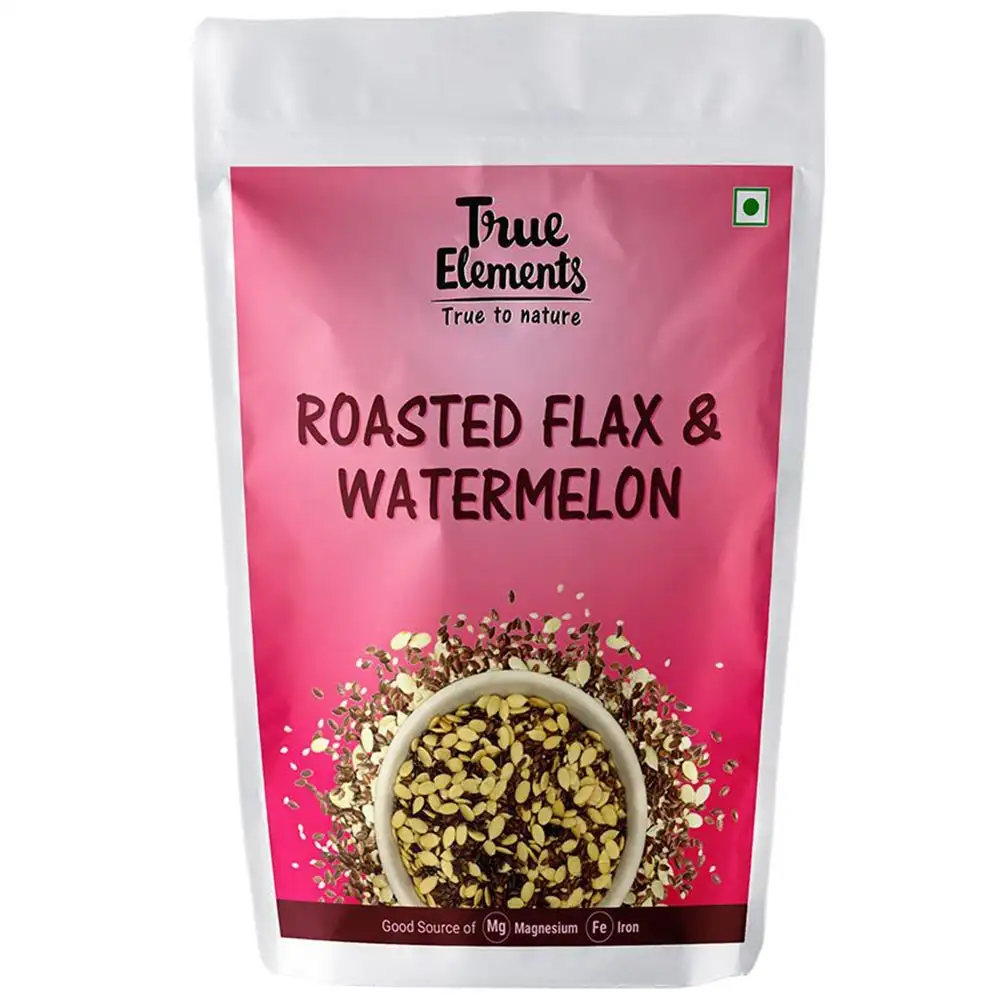 True Elements Roasted Flax and Watermelon Seeds,  Unflavoured  0.125 kg