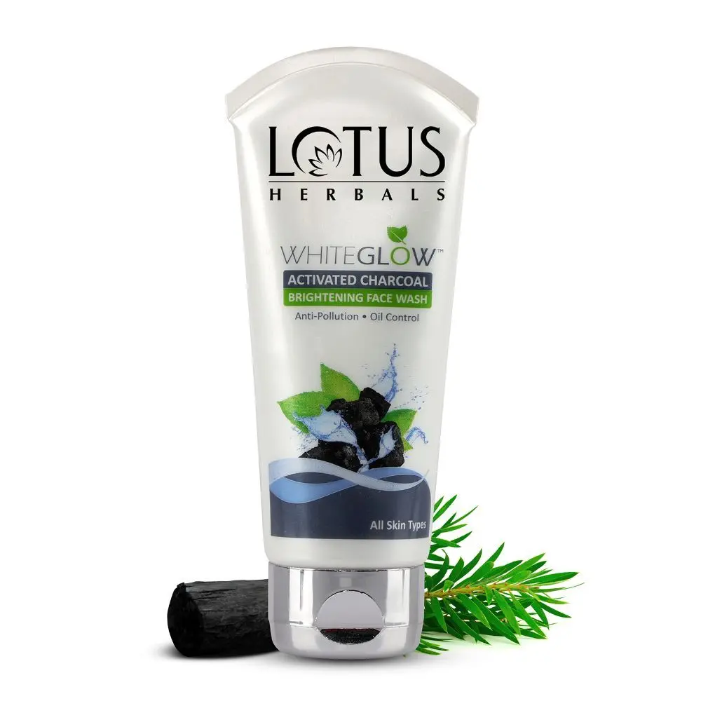 Lotus Herbals Whiteglow Activated Charcoal Face Wash | Anti Pollution | Oil Control | For All Skin Types | 100g